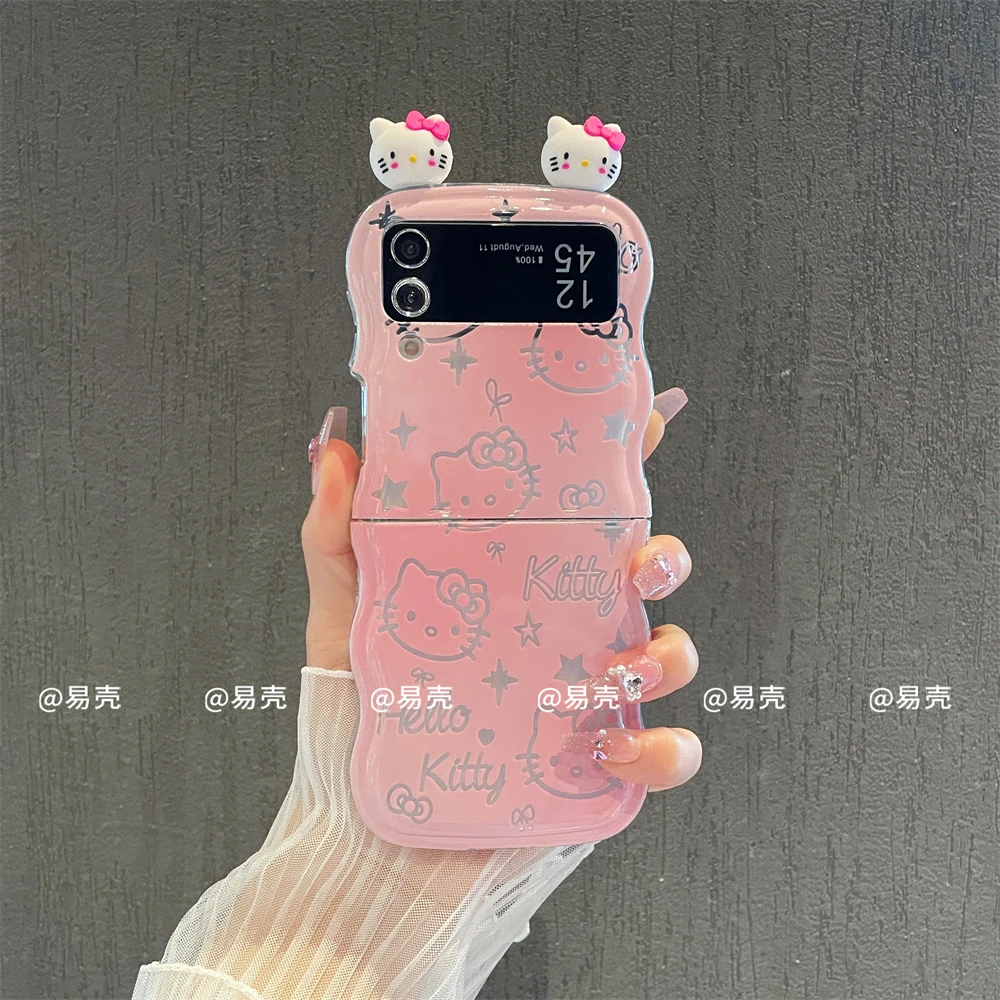 波浪折叠适用于三星zflip6手机壳zflip5女款ZFLIP4/3小众可爱创意