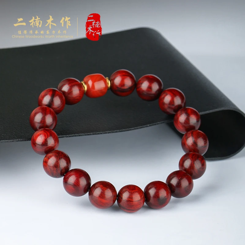 【二楠】【红豆相思】印度小叶紫檀1.2文玩手串