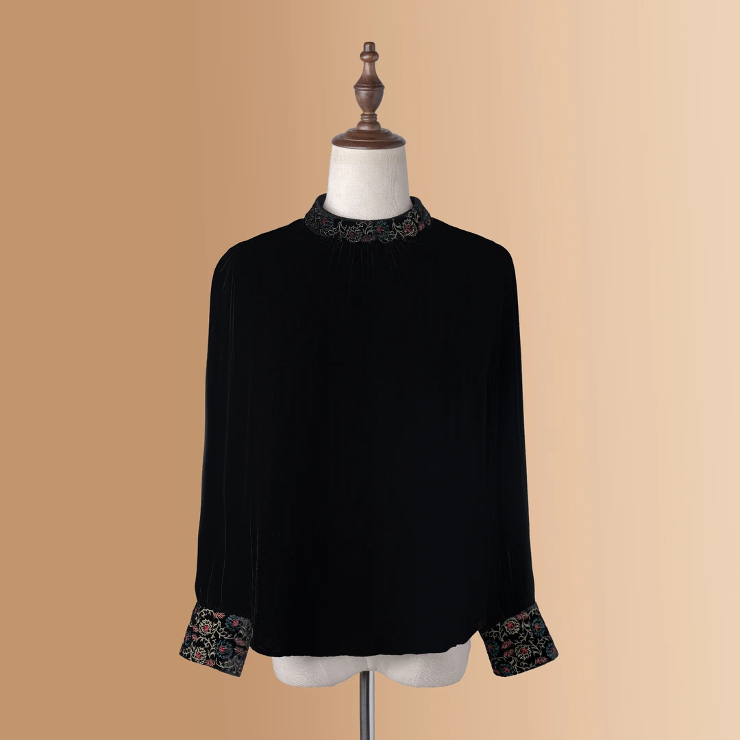 2024早秋新款时尚休闲百搭丝绒上衣1850