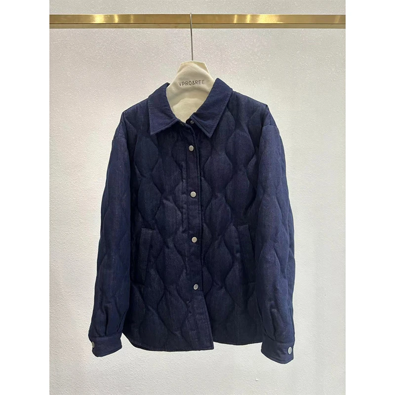 波浪菱格羽绒服1104