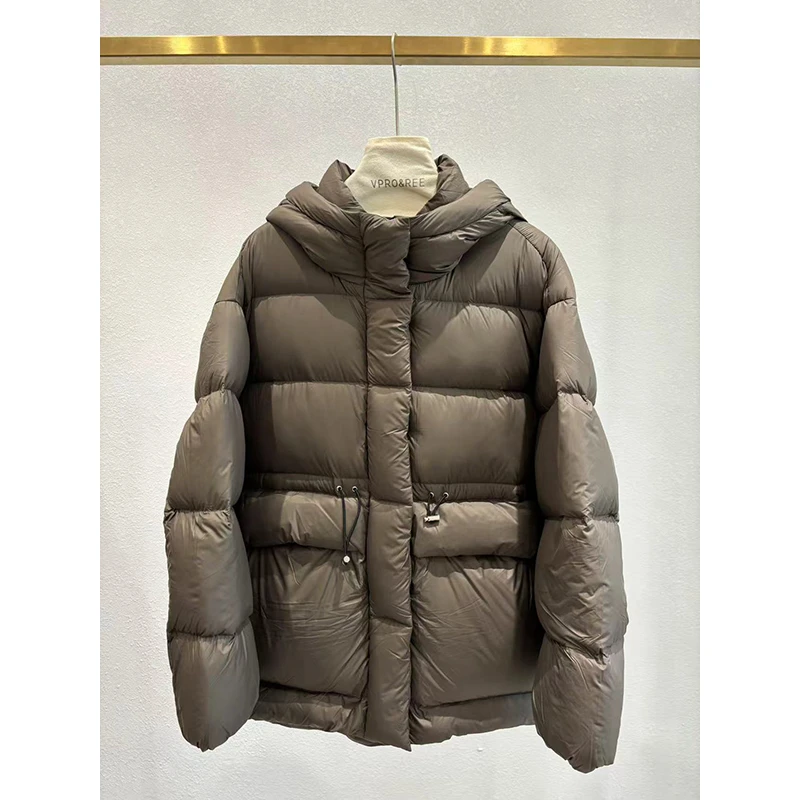 连帽收腰白鹅绒羽绒服1136