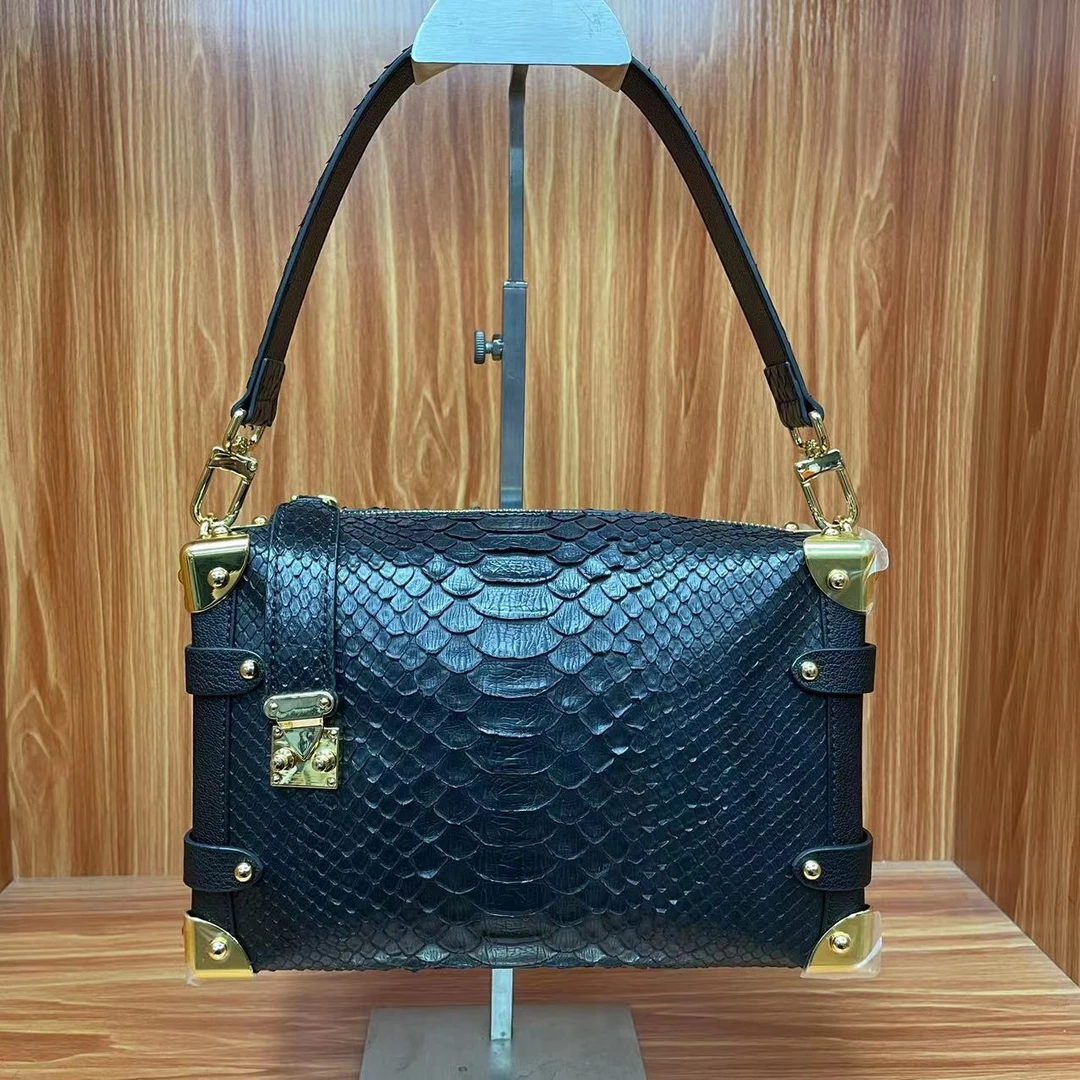 蟒蛇皮 23.5 单肩斜挎盒子包 DO3257S-2DY