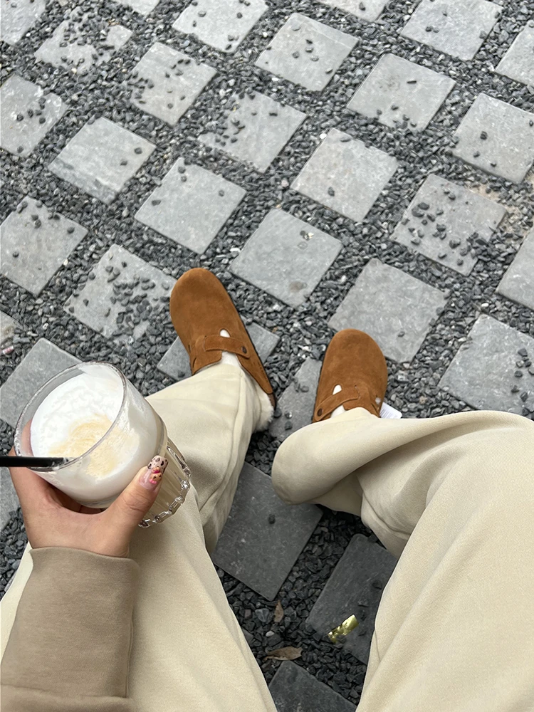 【全包羊毛勃肯】桑坡秋冬内羊皮毛一体加绒棉鞋女款防寒保暖复古