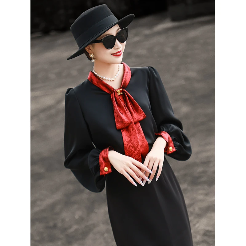 MEXCOCO/兰瑟儿显瘦衬衣洋气通勤气质时尚百搭衬衫104QD0125