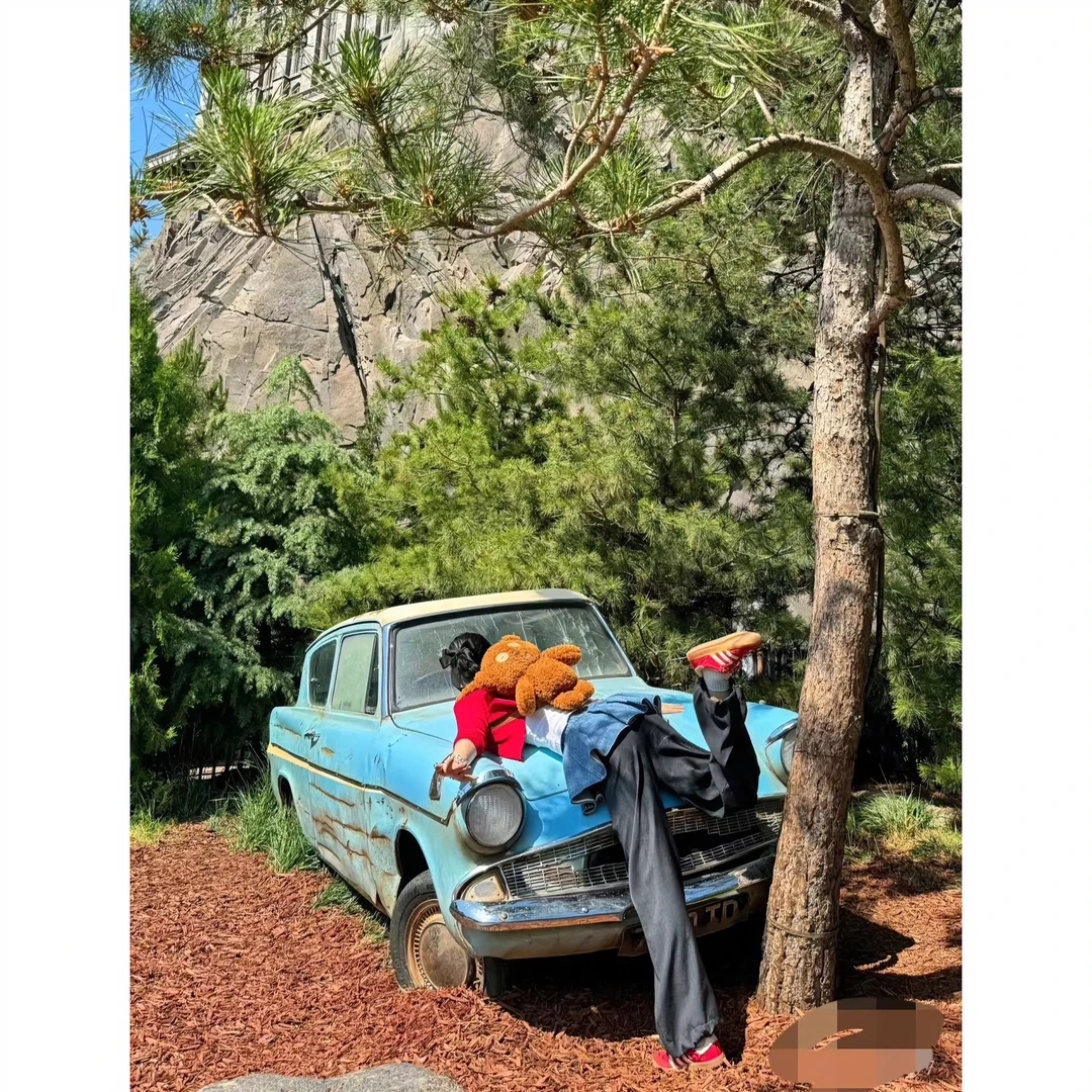 假两件ins休闲牛仔短裙拼接宽松直筒裤7SH13165