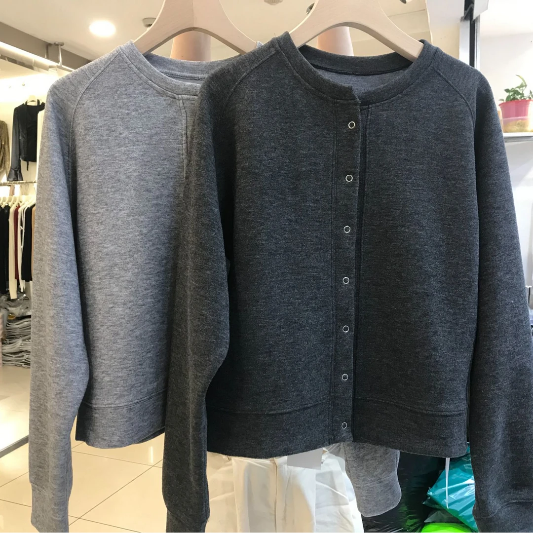 【1618-AC】空气层纯色休闲外套时尚百搭女士长袖