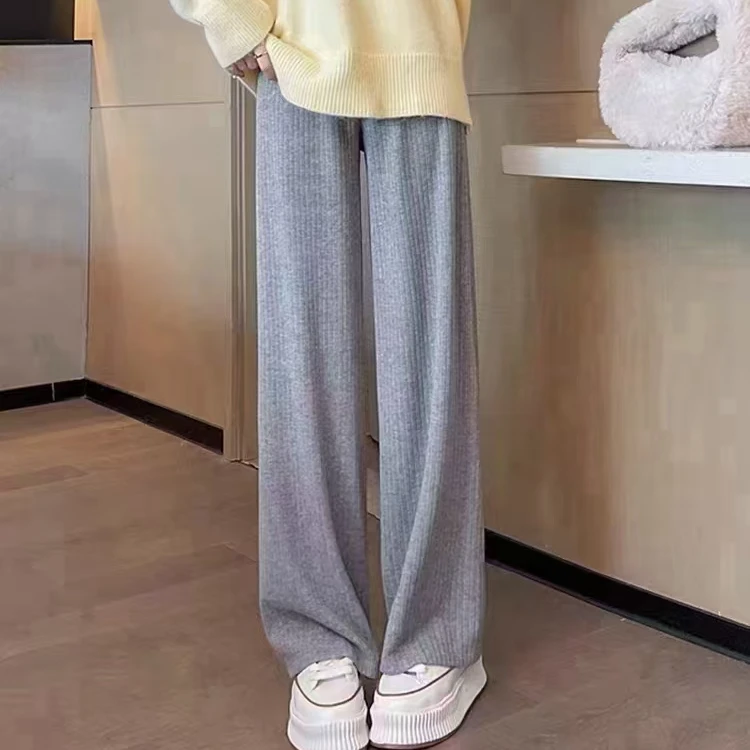 【9913-yd】抽绳纯色休闲裤显瘦修饰腿型垂感十足窄版直筒裤