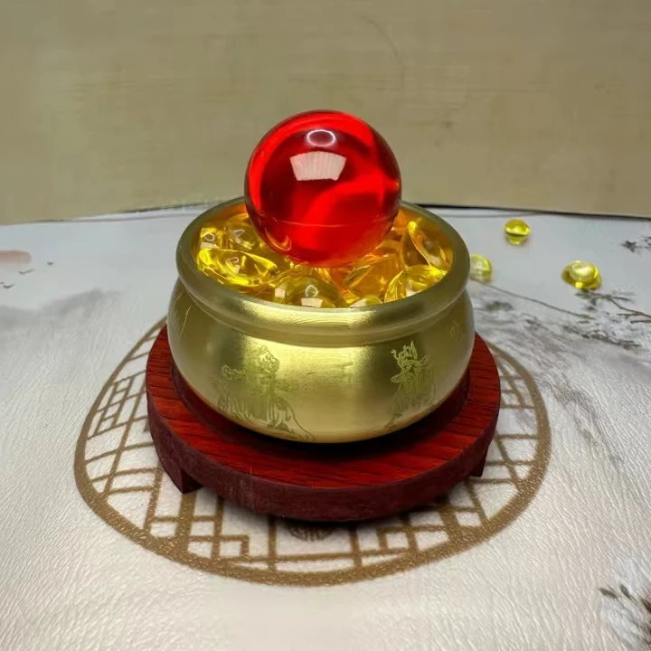 【老师推荐】中式五路财神聚宝盆摆件室内装饰品小巧工艺品摆件
