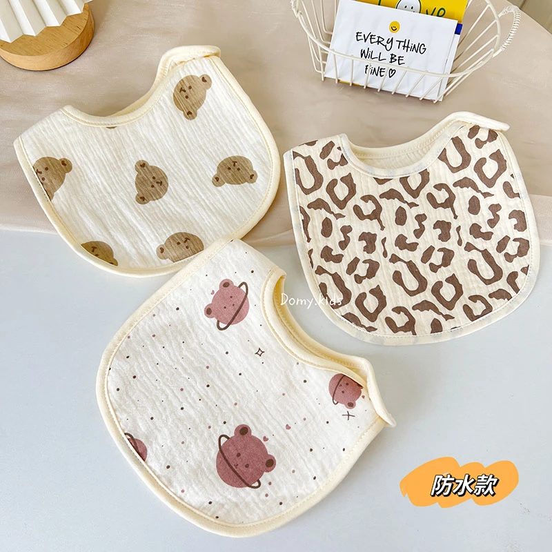 ins宝宝棉纱布口水巾u形防水7层口水兜婴儿防吐奶围脖新生儿围嘴