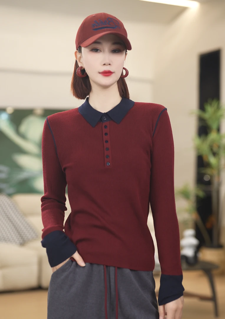 【礼礼李】设计师 秋冬新款时尚气质款百搭长袖针织上衣537