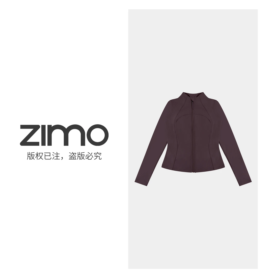全拉链无帽裸感外套幻影紫072-zimo-瑜伽健身瑜伽服健服YFWT072