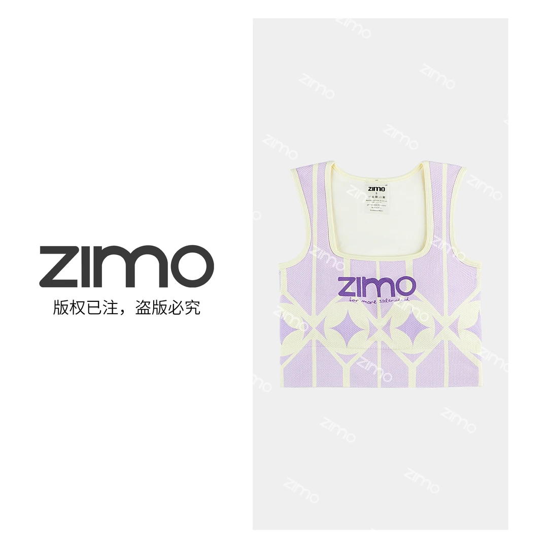 zimo-方领一体杯文胸紫色铜钱-高端瑜伽健身瑜伽服健身服
