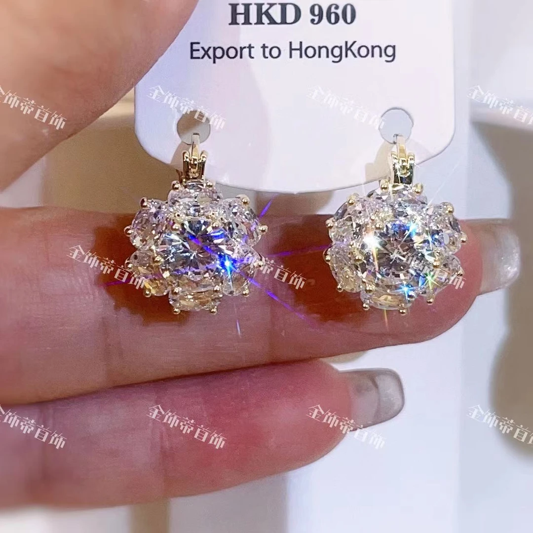 铜合金合成锆石耳饰 小巧精致时尚经典轻奢百搭简约小众耳环026