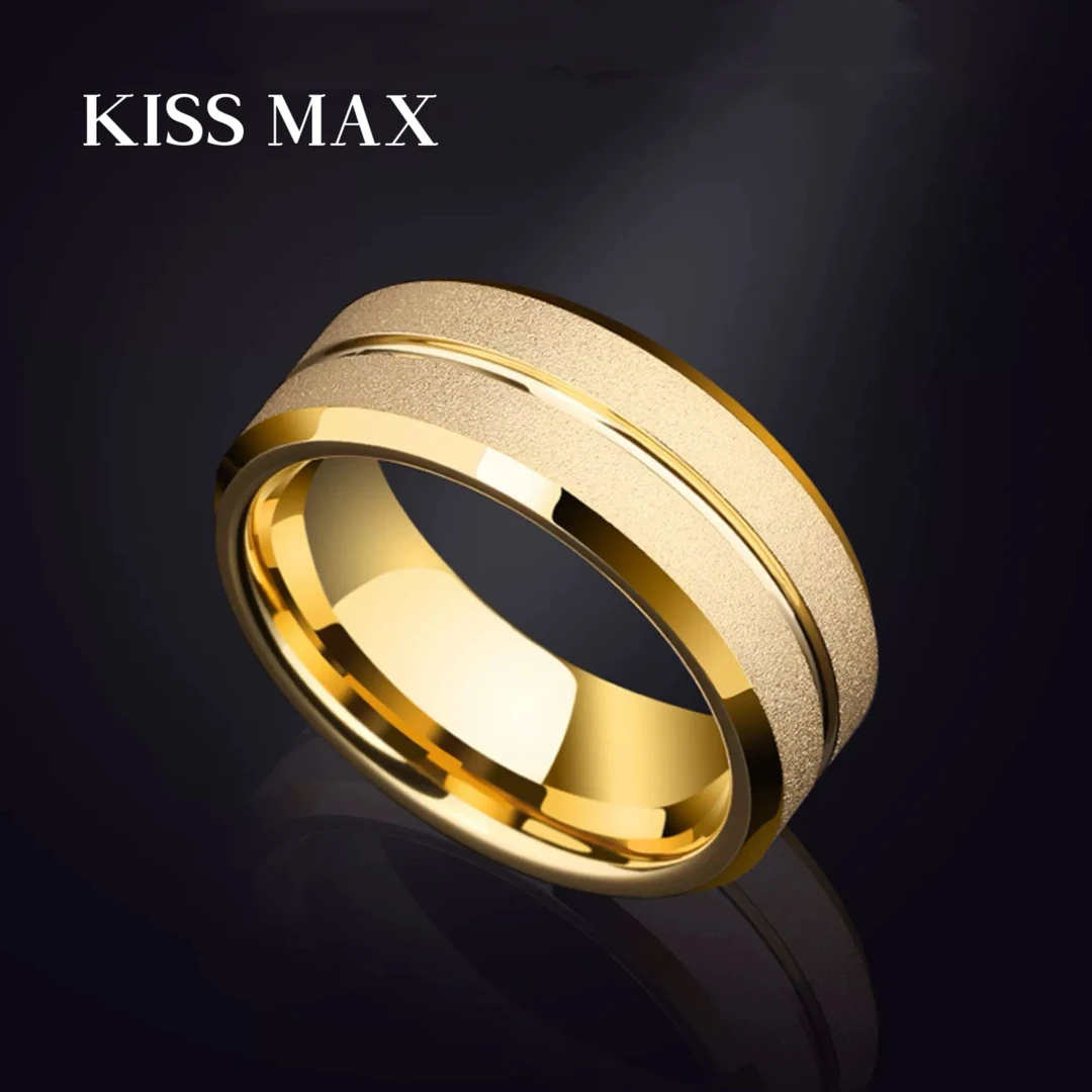 KISS MAX霸气磨砂男士戒指素圈磨砂爆款戒指（36198）