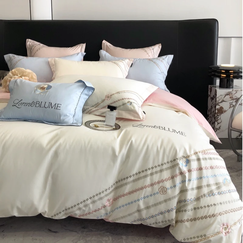 【雪莉雅】法式轻奢刺绣全棉纯棉100%棉四件套套件