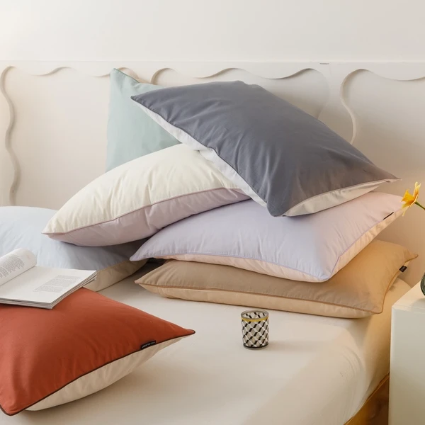 【澳棉磨毛枕套】 全棉陶瓷磨毛加厚纯色单人简约学生宿舍