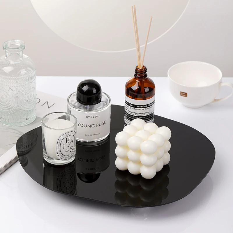 INS创意轻奢亚克力托盘套装镜面盘拍照装饰品收纳高颜值客厅摆件