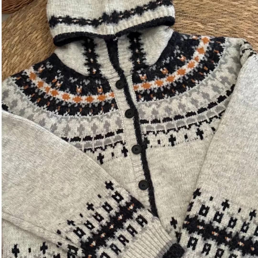 秋冬复古费尔岛套头开衫针织毛衣合集