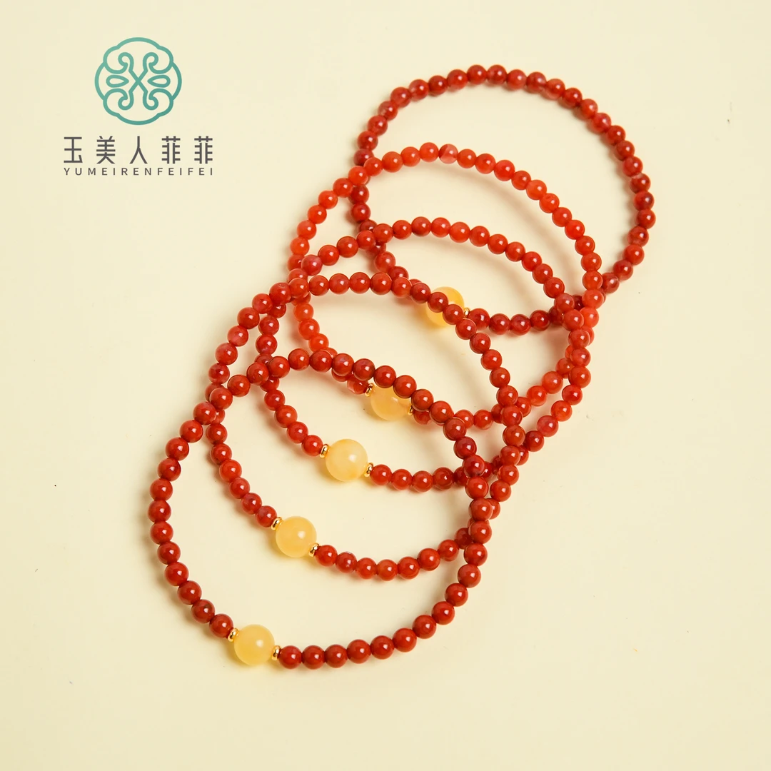 菲菲珠宝好*南红手串约4mm-多样性发一