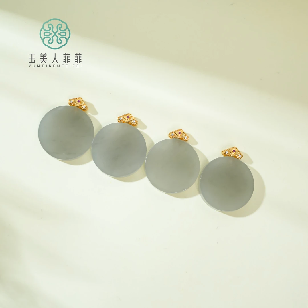 菲菲珠宝好*S925和田玉圆牌吊坠约25mm/多样性发一