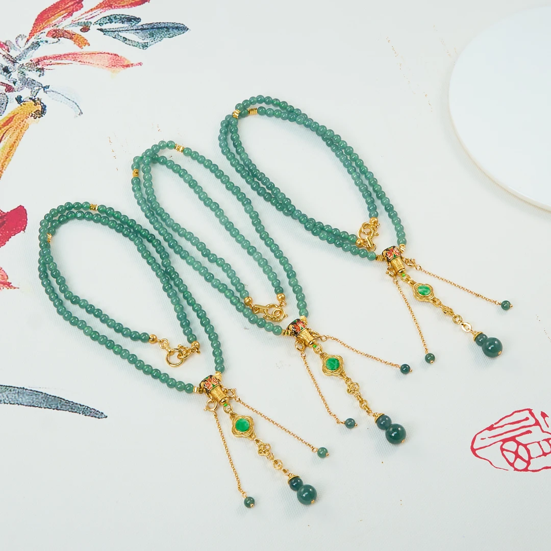 菲菲珠宝好*S925翡翠项链圆珠约5mm/多样性发一