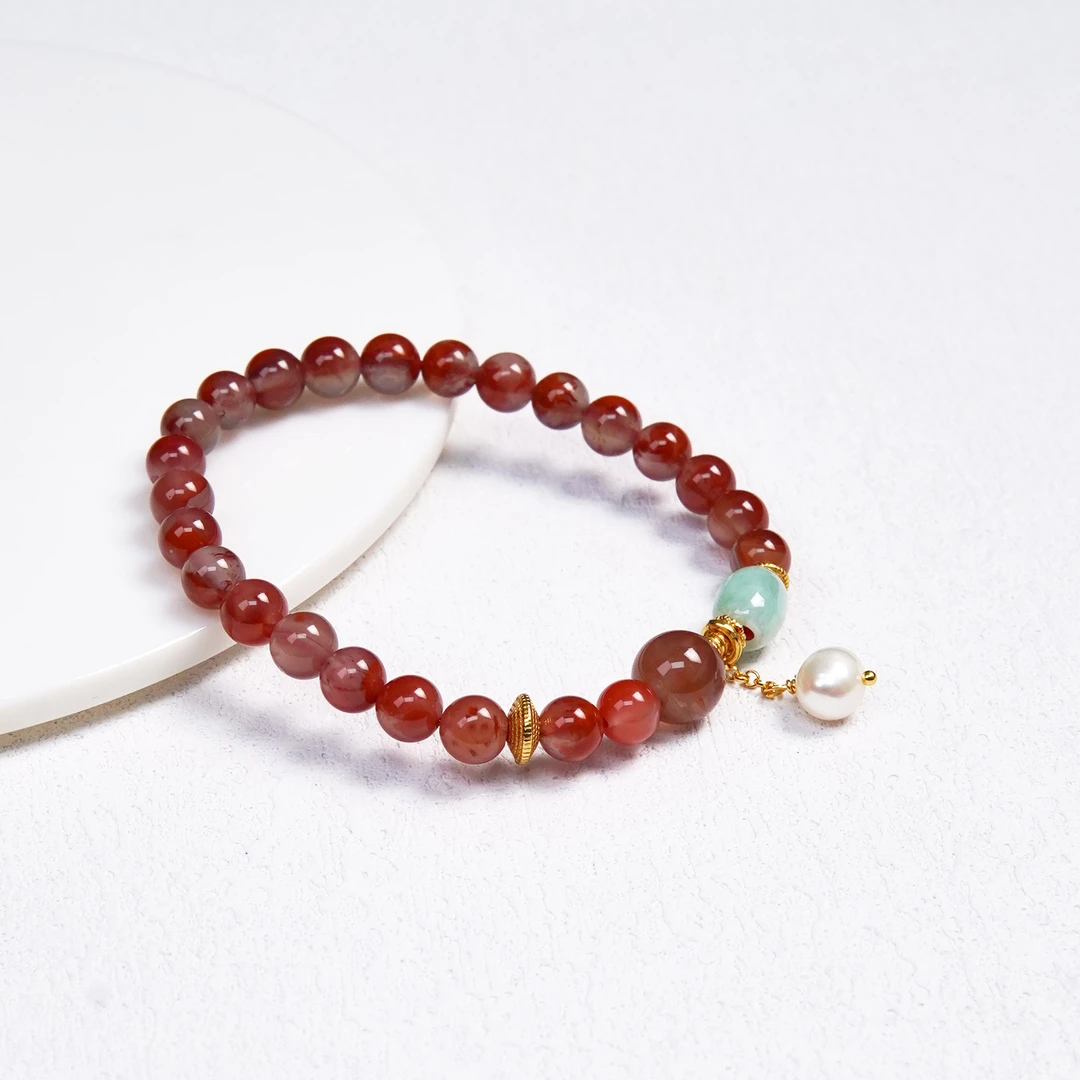 菲菲珠宝好*S925南红单圈手串-圆珠约7mm