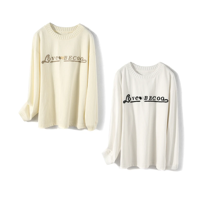 27549【碧K系列】宽松休闲字母针织衫HC9132