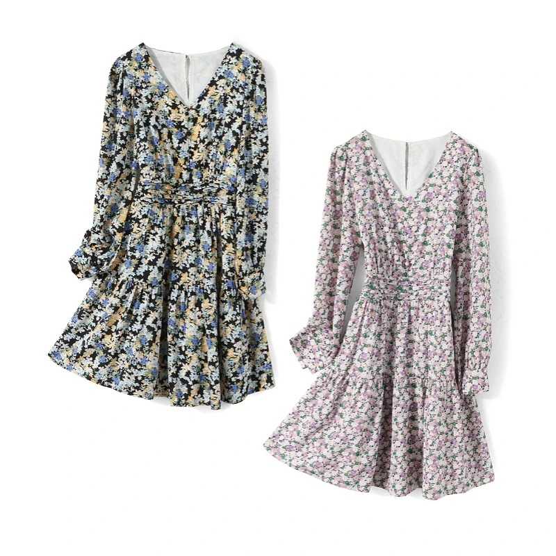 26534【千系列】碎花减龄休闲连衣裙2211015L