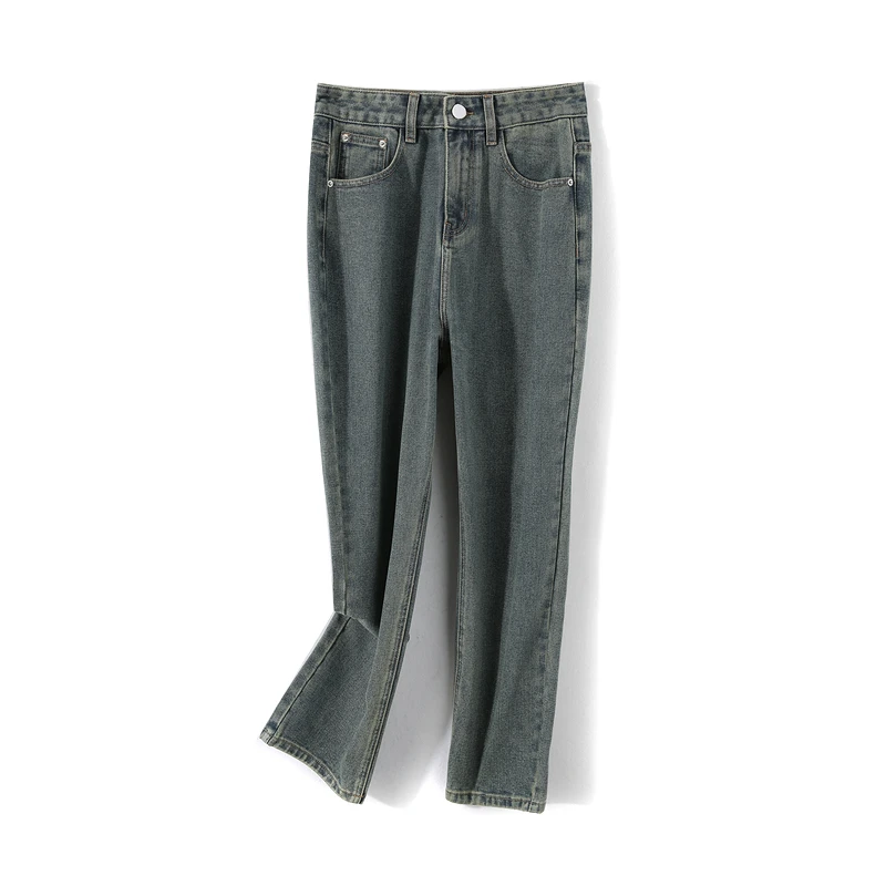 27665【碧系列】宽松百搭休闲阔腿牛仔裤HC4038