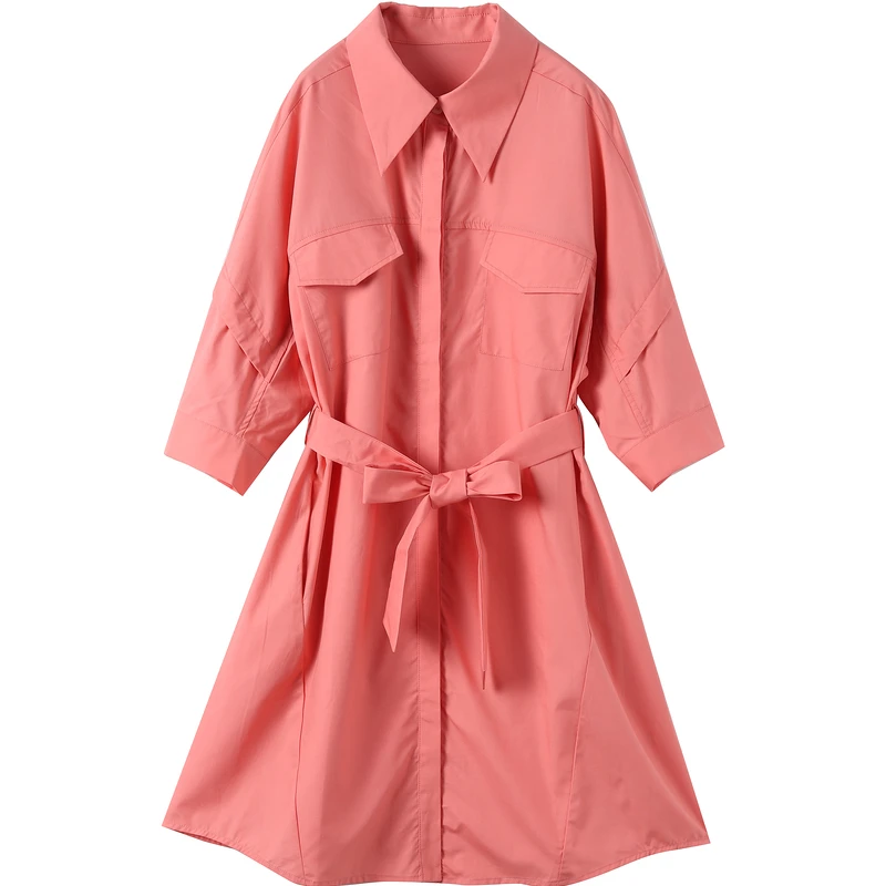 26369【碧旗下E系列】衬衫领连衣裙YH23445