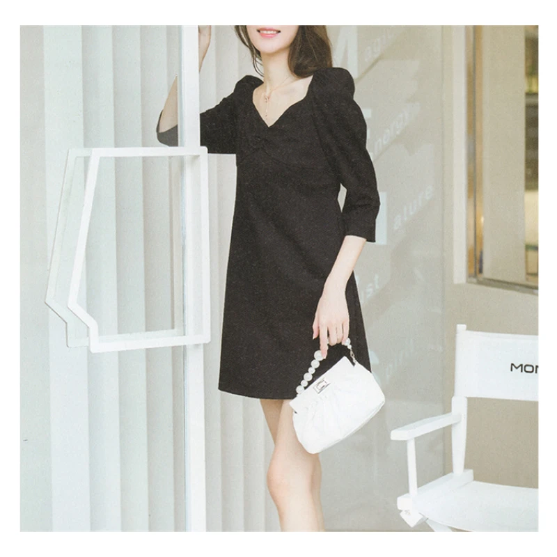 9844【Z情系列】修身显瘦气质小黑裙I4C2A40096