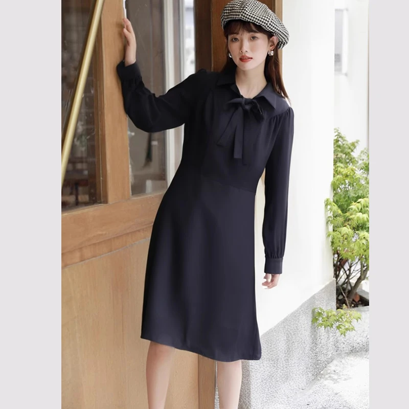 26338【碧旗下E系列】复古领带连衣裙YN4303B