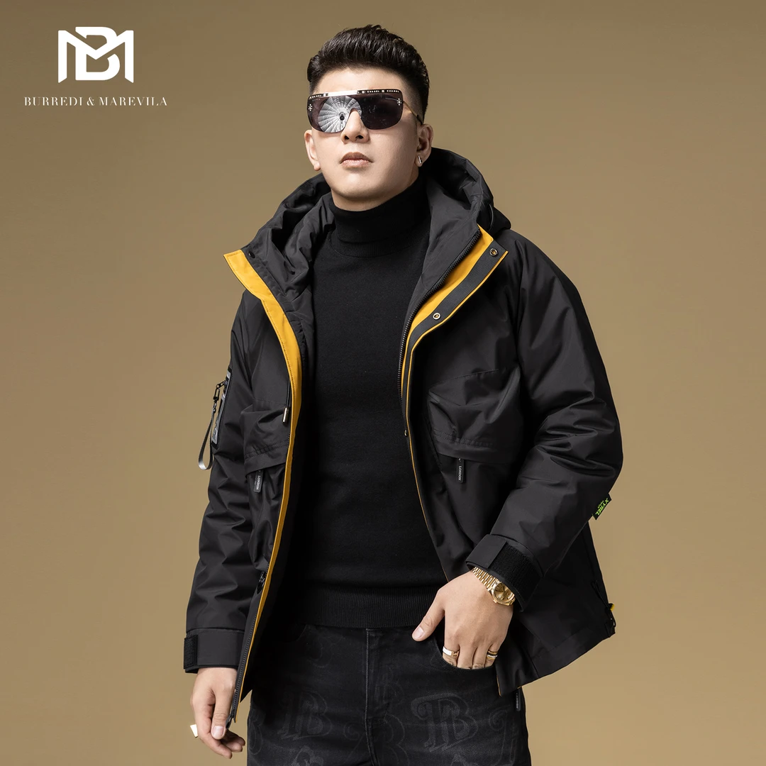 BM户外防泼水高端羽绒服男冬季2023新款潮牌大口袋保暖防寒服男款