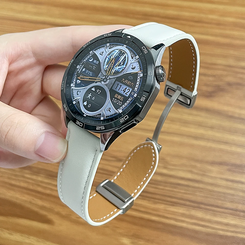 适用华为GT4表带GT3/2智能手表Watch4/3pro磁吸扣商务男女款真皮