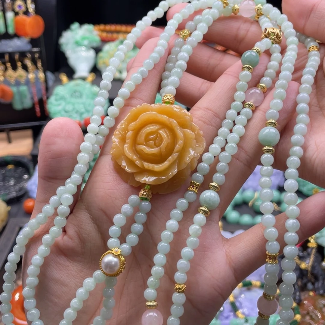 翡翠颈饰未镶嵌代编织