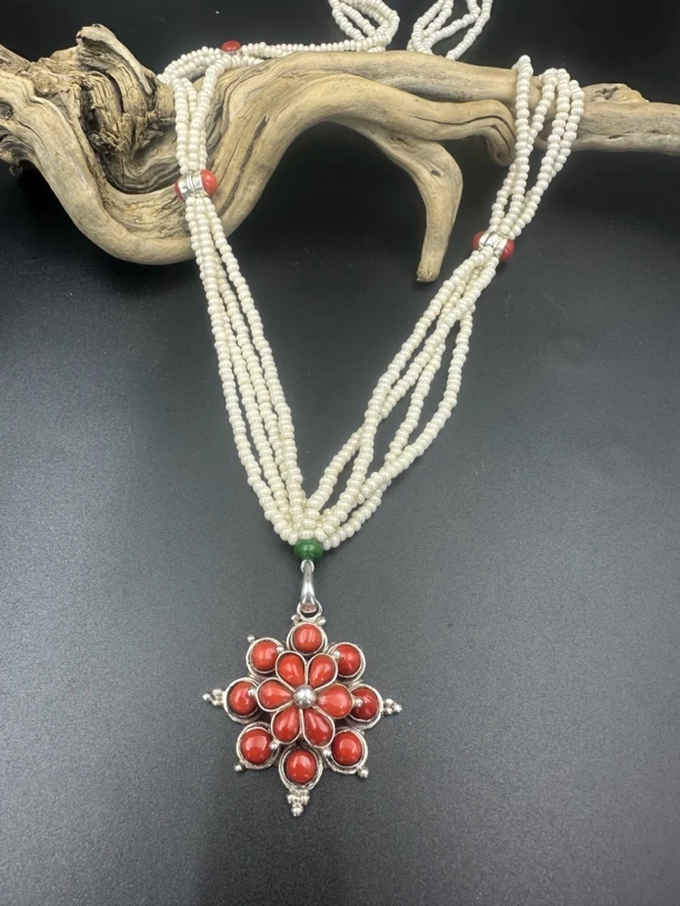 合金仿水晶项链 民族风传统服饰搭配项链