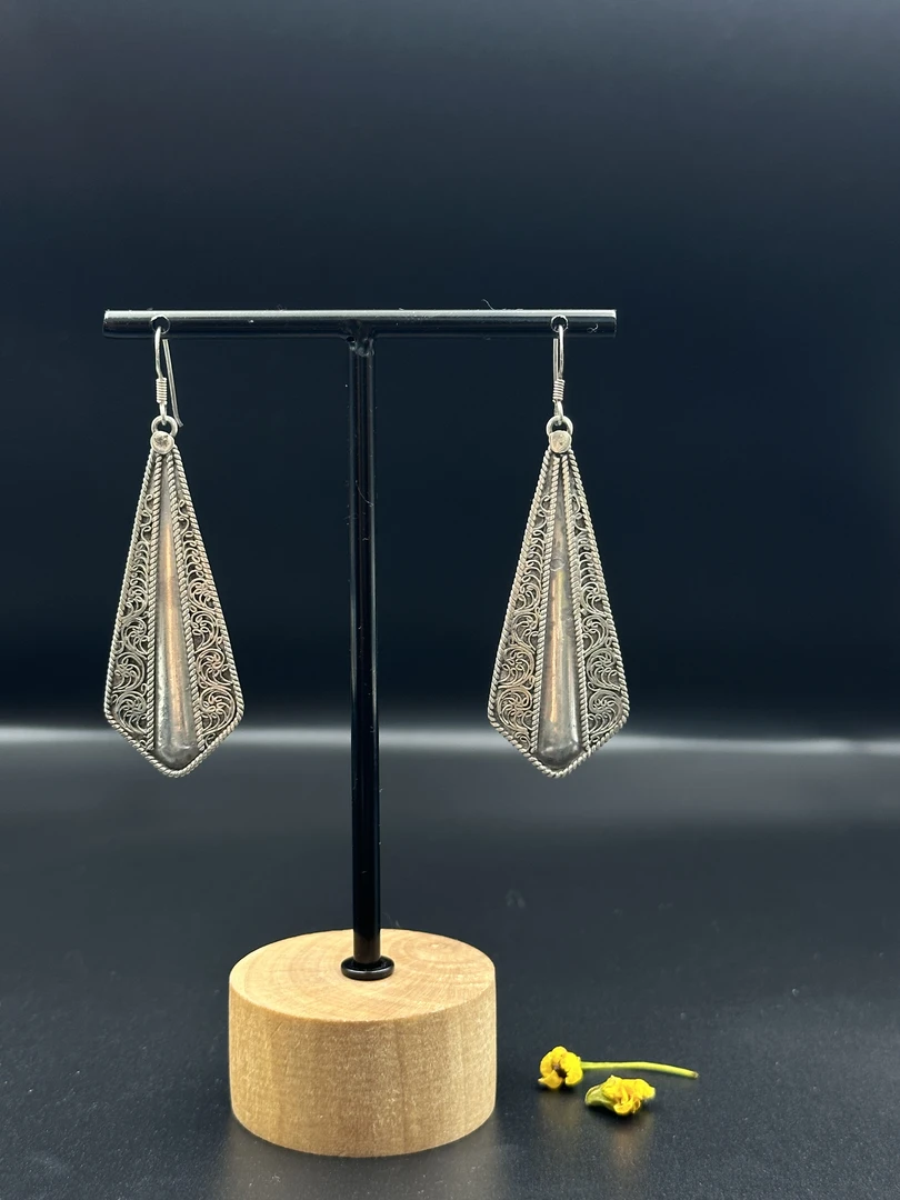 非金属耳饰 印度进口民族风耳饰925银百搭