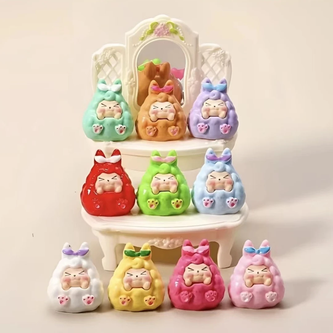 【直播拆带】对对碰KIKI塔塔蝴蝶结系列diy潮玩动物摆件可爱实色