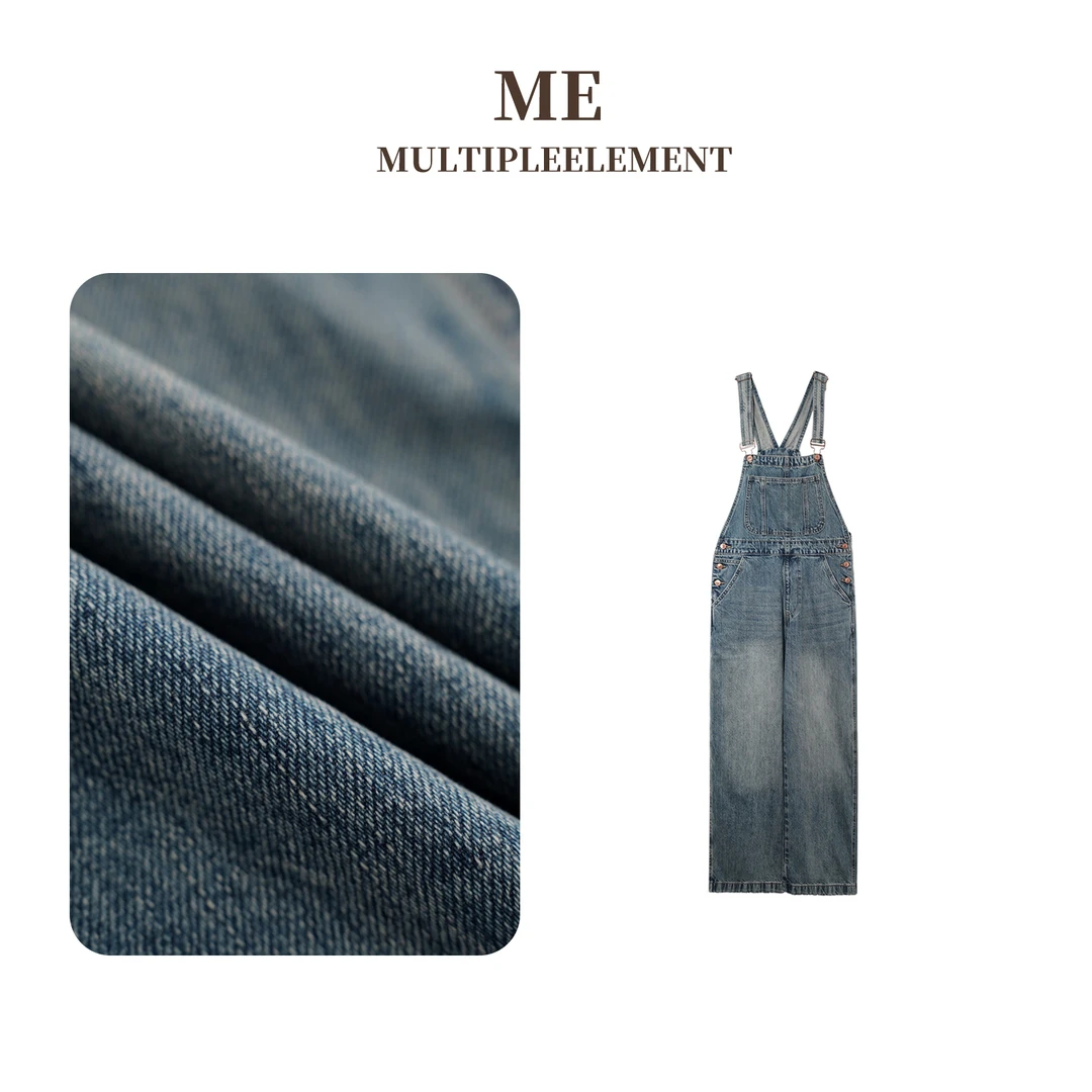 MULTIPLEELEMENT休闲百搭简约舒适宽松牛仔背带裤ME542129