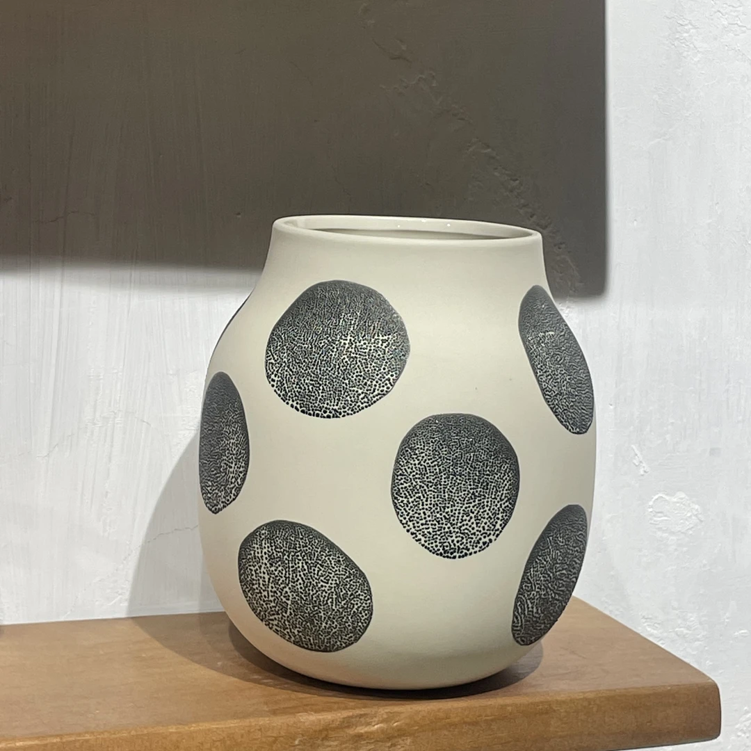 陶瓷花瓶花盆陶瓷摆件 波点花瓶 可水培