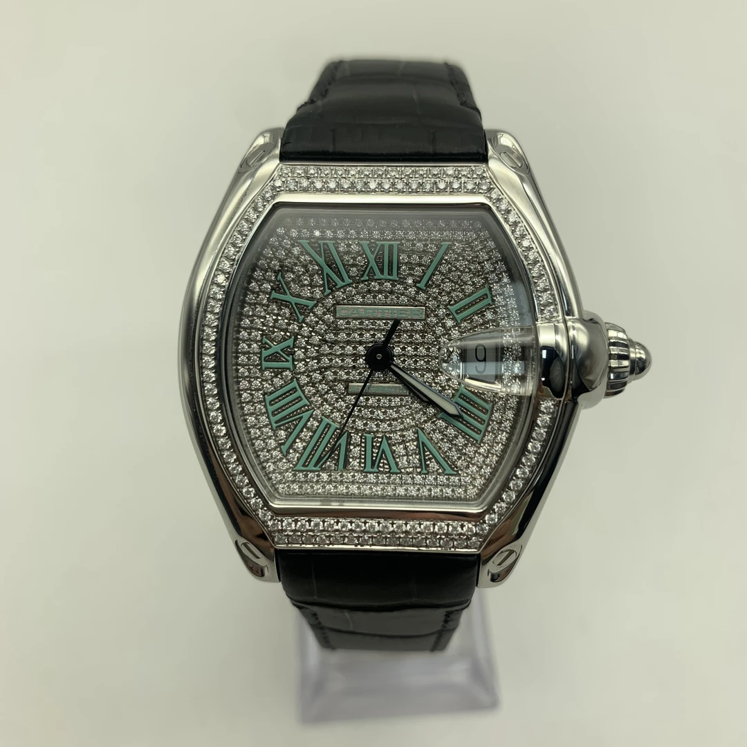 95新 Cartier/卡地亚 跑车系列 机械 后钻 满钻盘 40*48MM 0738
