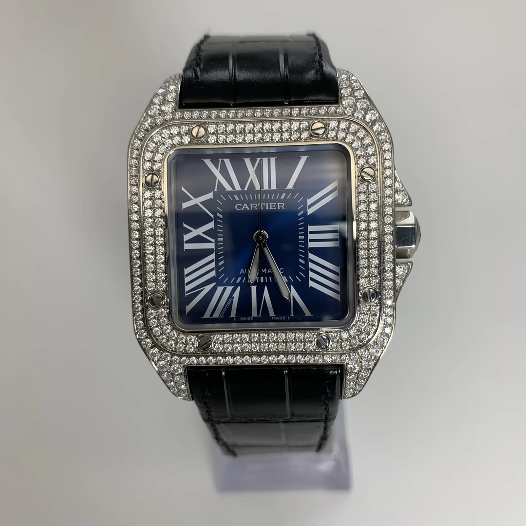 95新 Cartier/卡地亚 山度士 机械 后钻 升级针盘 41*51MM
