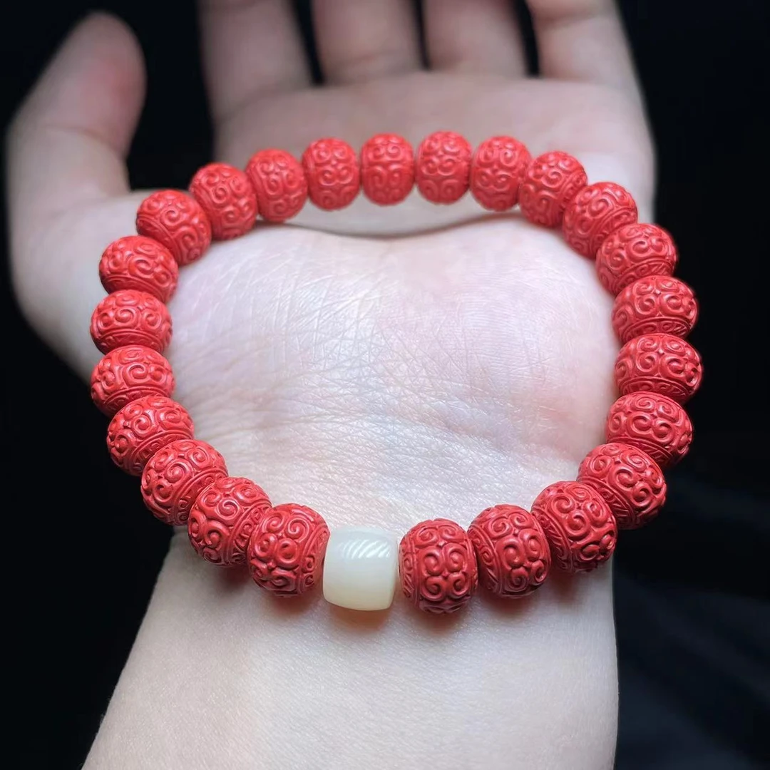 含辰砂工艺品【曹掌柜精选】24 G3503-朱砂DIY手串-9mm-