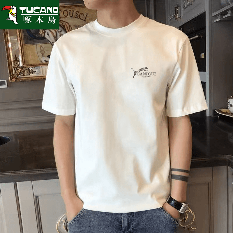 TUCANO/啄木鳥纯棉男士短袖T恤夏季新款休闲宽松圆领运动时尚简约