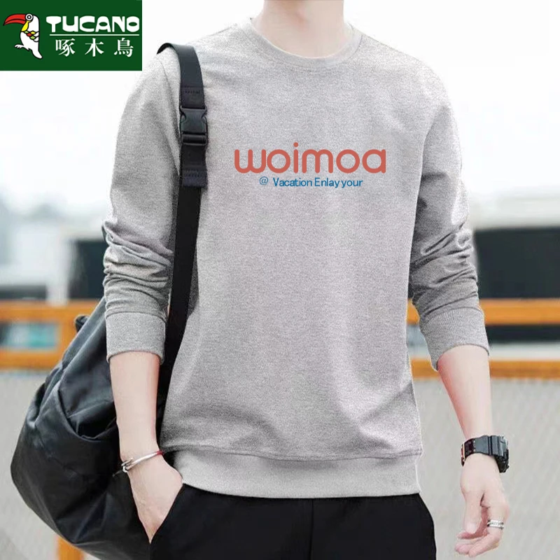 啄木鸟春秋卫衣男士重磅圆领上衣宽松潮流打底衫运动秋衣男装长袖