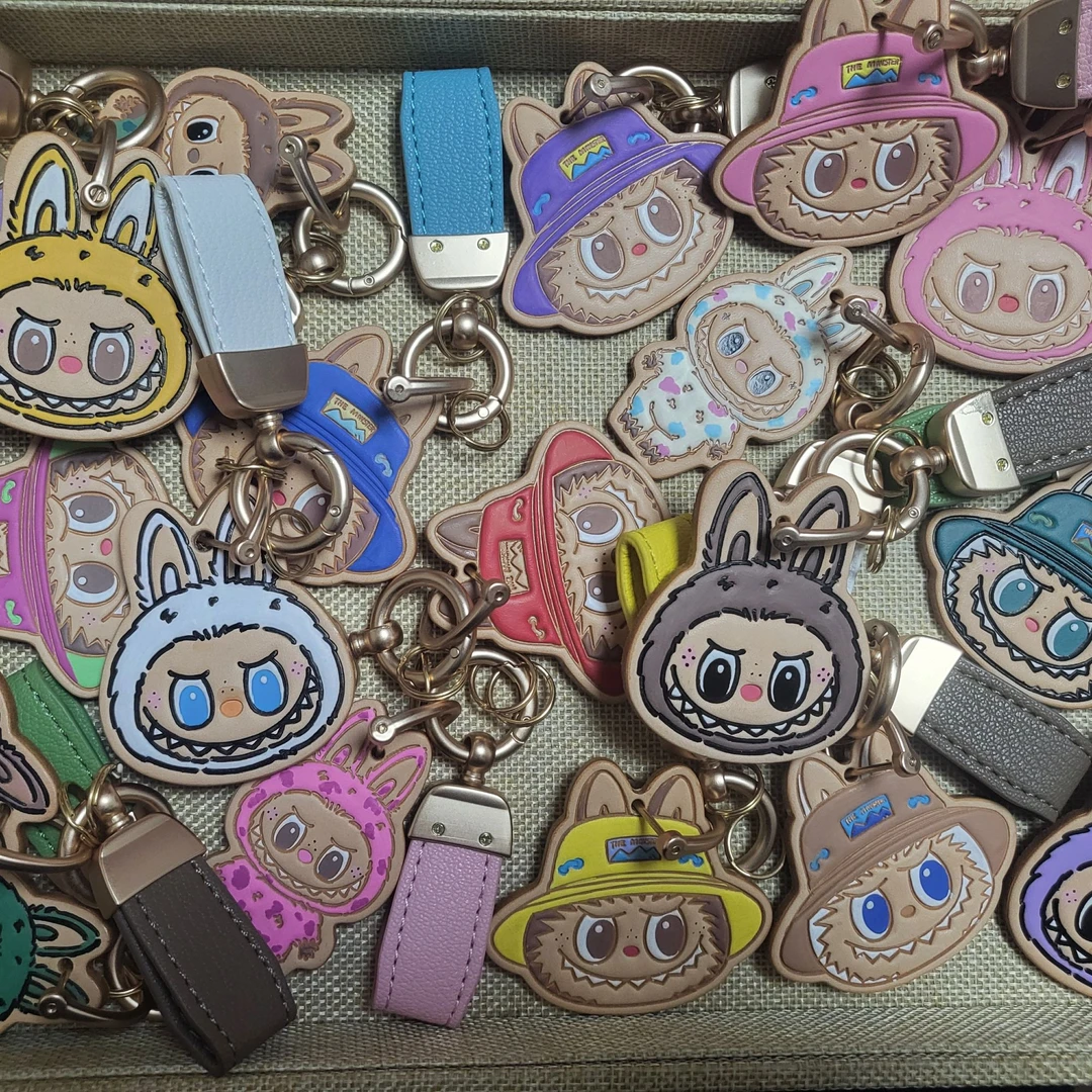 纯手工创意牛皮拉布布挂件植鞣革牛皮Diy