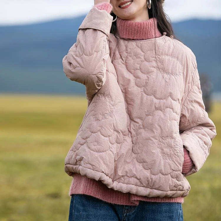 牧衣游原创 小花绗缝棉衣女文艺高级感棉服 极光雨【不支持会员折】