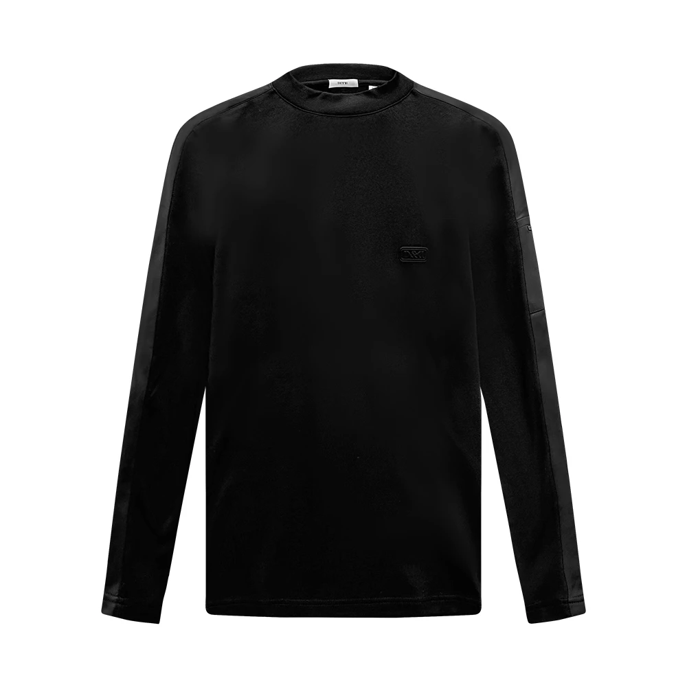 DITE 迪特男士秋季纯色百搭磨毛简约潮流运动时尚休闲圆领长袖T恤