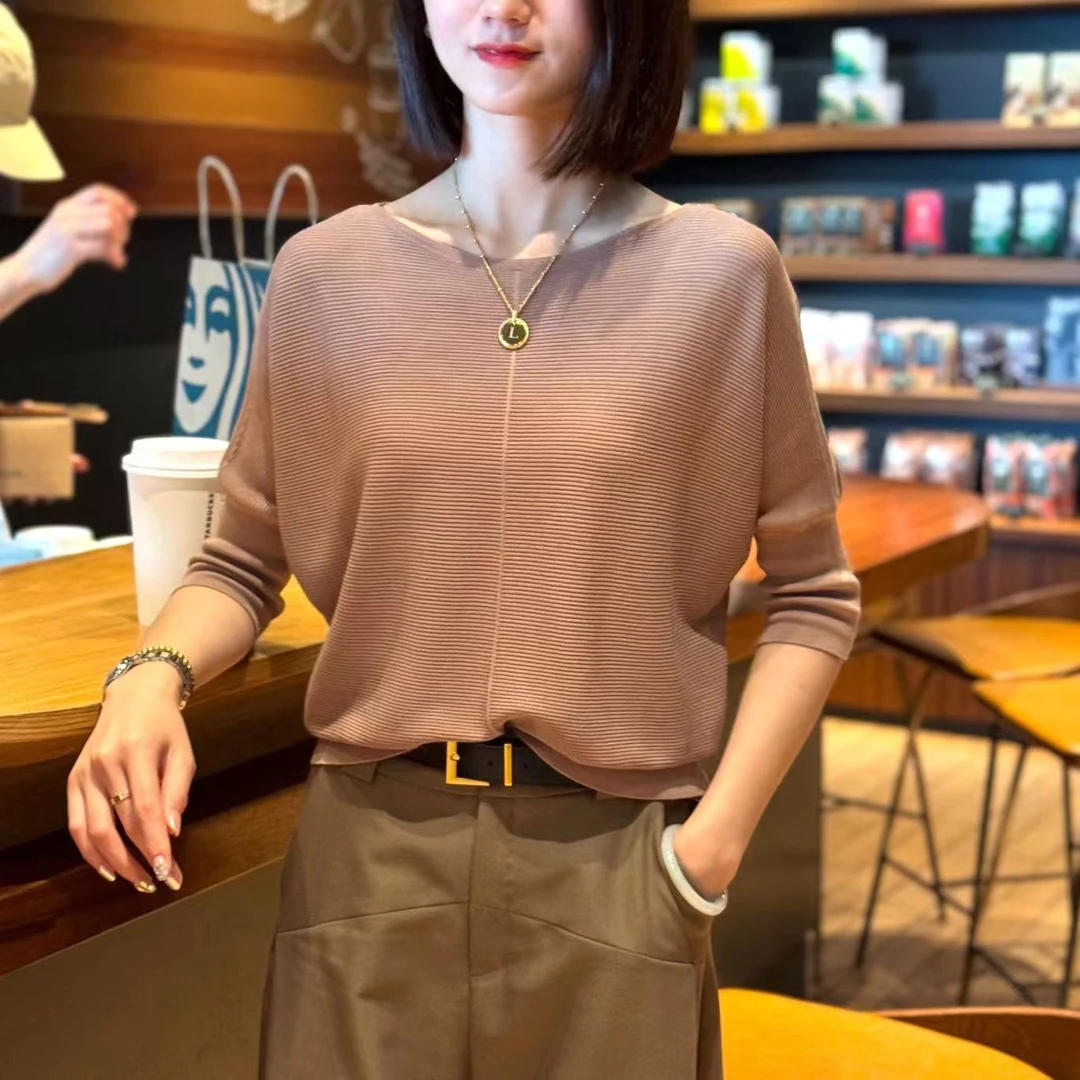 名港--【清凉一夏】‘纯莱赛尔天丝夏天主打显瘦休闲纯色T恤 82431-1