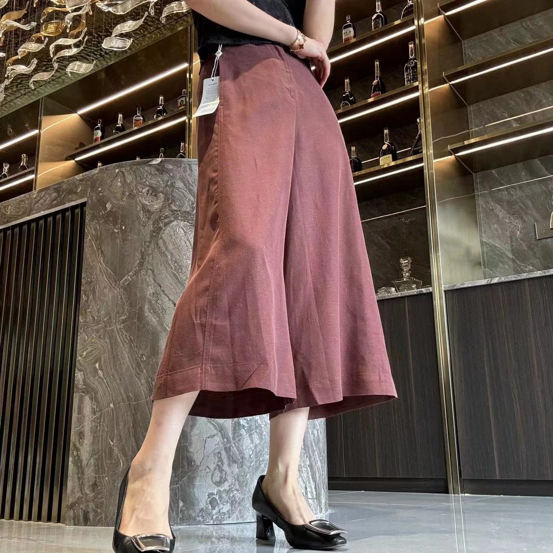 MINGGANG/名港气质高腰时尚宽松显瘦休闲裤78326